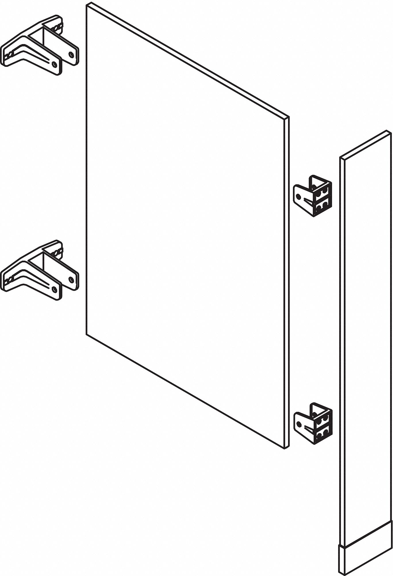 Urinal Partition, Screen, SS, 36 In L