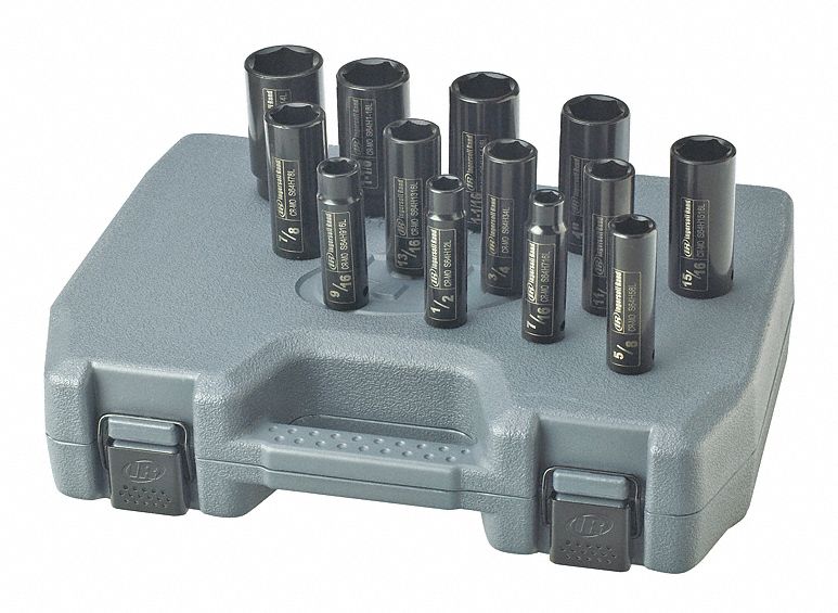 Impact Socket Set, Deep, 1/2 Dr, 13 Pc