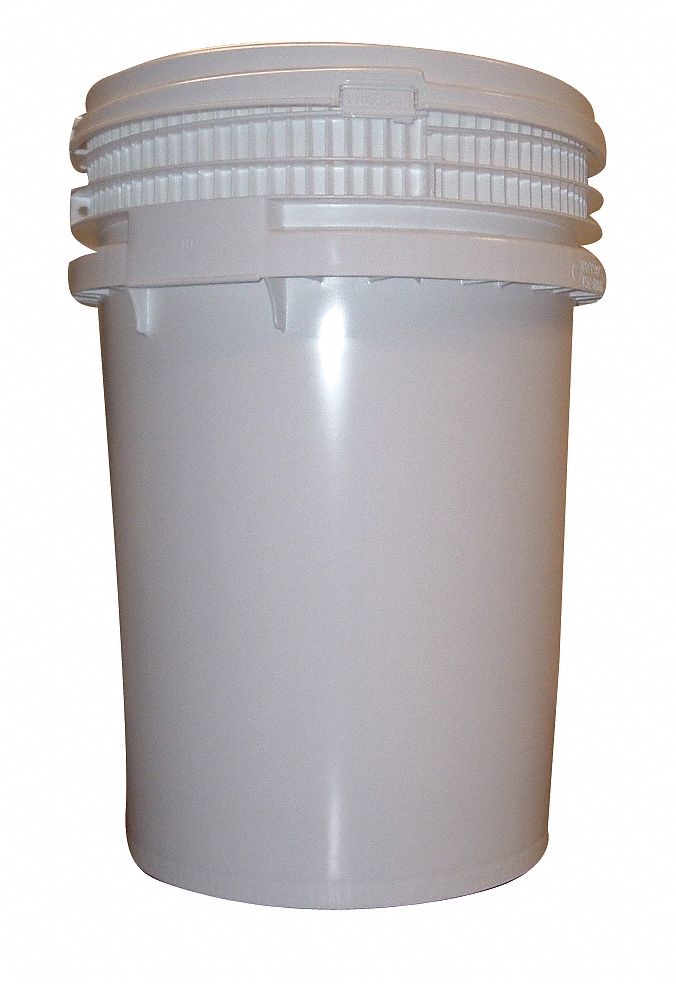 Pail, HDPE, Wht, 12 Gal, Screw Top, UN