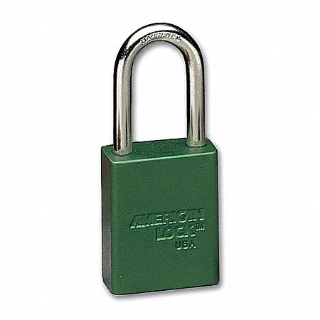 Lockout Padlock, KA, Green, 1/4 In., PK12