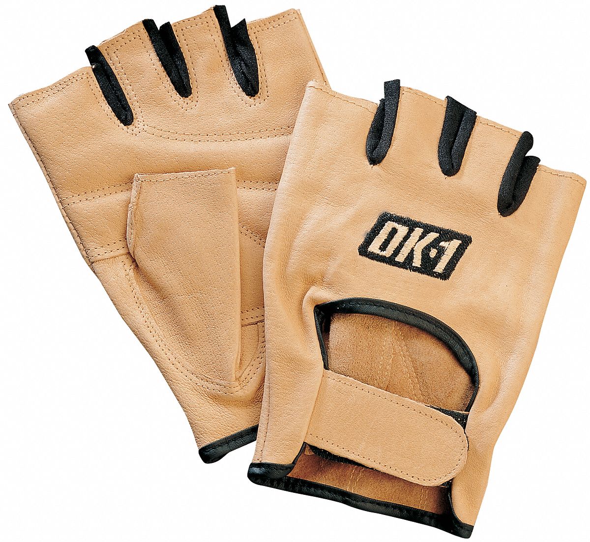 Mechanics Gloves, L, Tan, Padded, PR