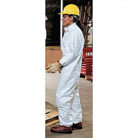 Collared Tyvek(R), White, Elastic, XL