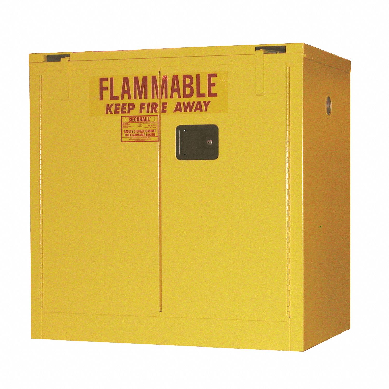 Flammable Safety Cabinet, 30 Gal., Yellow