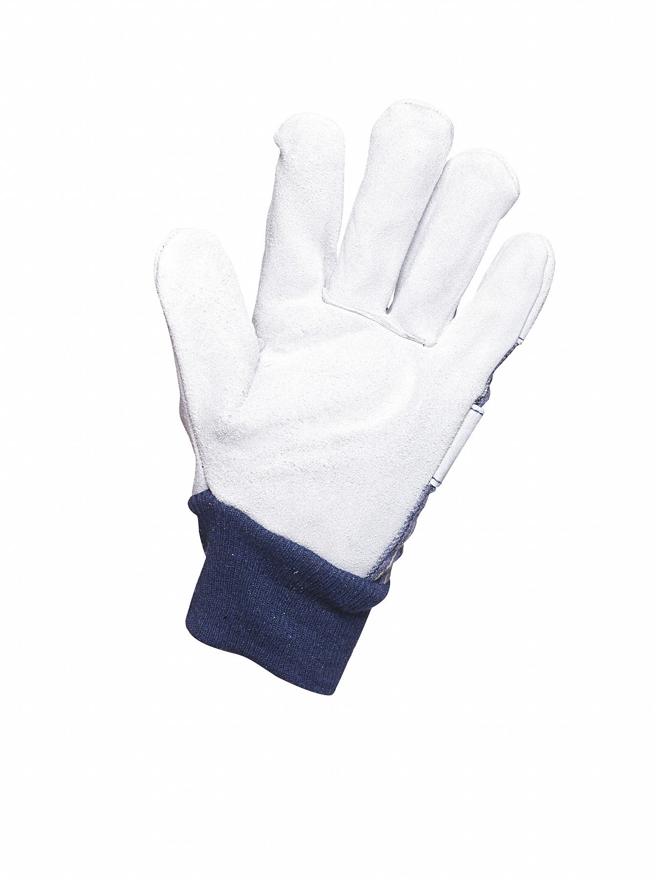 Leather Gloves, Knit Wrist, S, White, PR