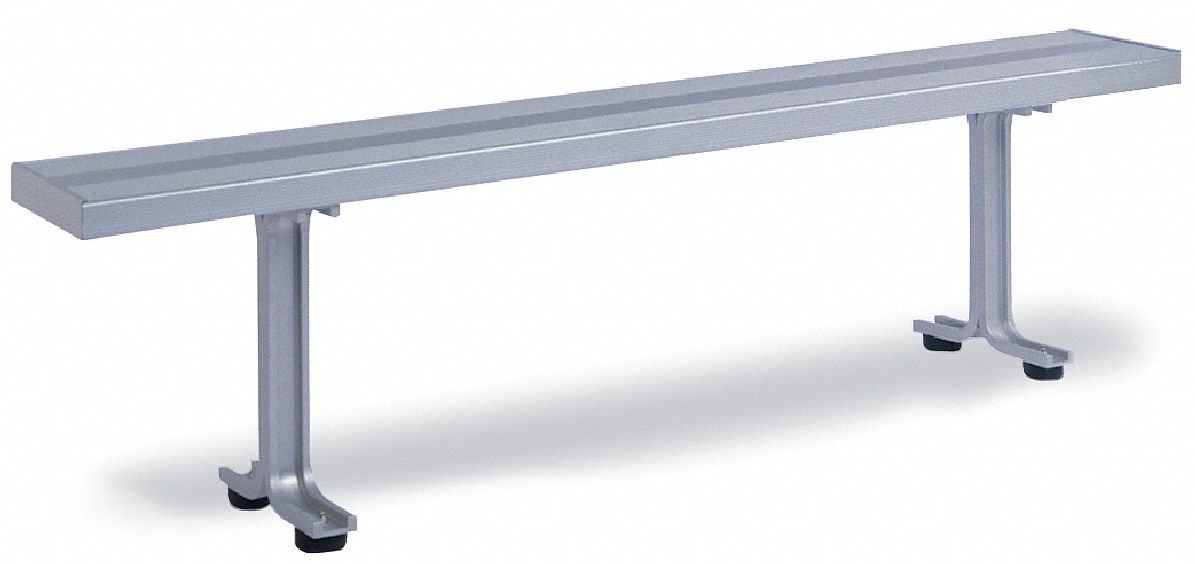 Locker Room Bench, 8 Ft, 2 Pedestals