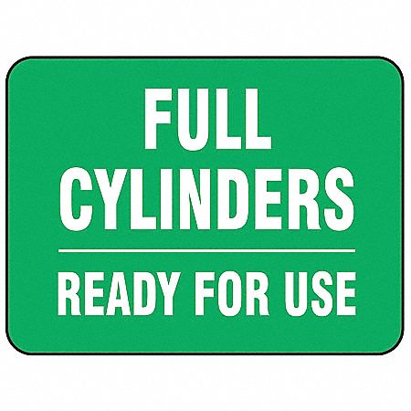 Gas Cylinder Sign Label, 7 In. H, 10 In. W
