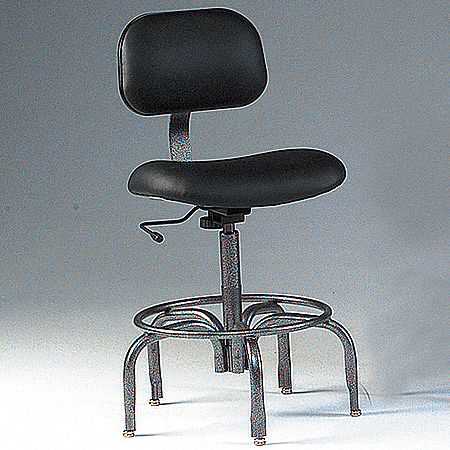 Pneumatic Square Stool, 250 lb., Black