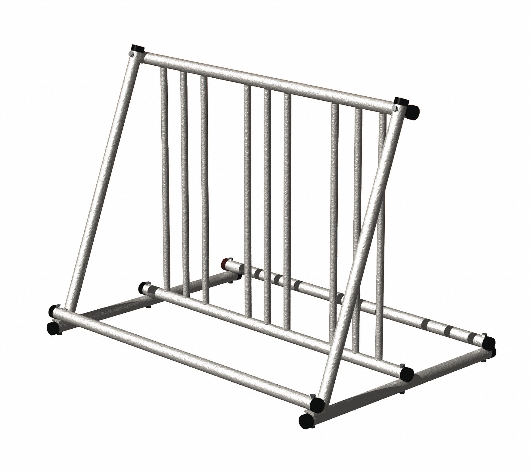 Bike Rack, 2-Sided, 6-Bike, 39-1/2 in., Slvr