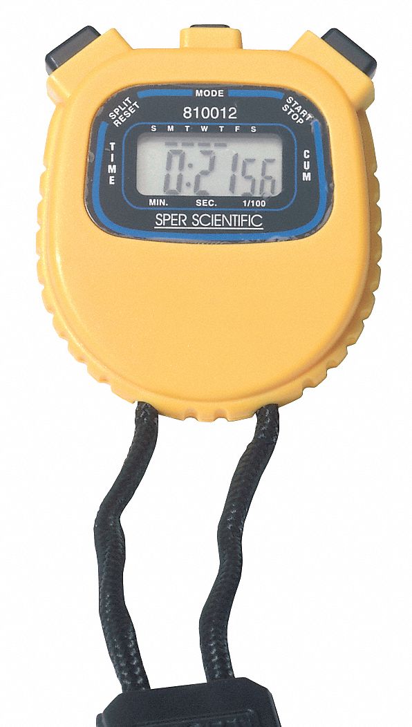 Stopwatch, NIST Certified, Yellow
