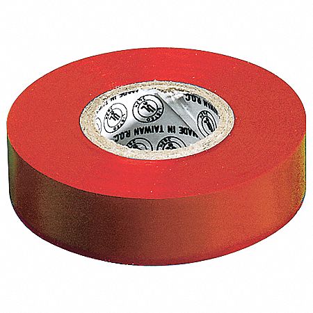 Electrical Tape, 3/4 In x 22 yd, 7 mil, Red