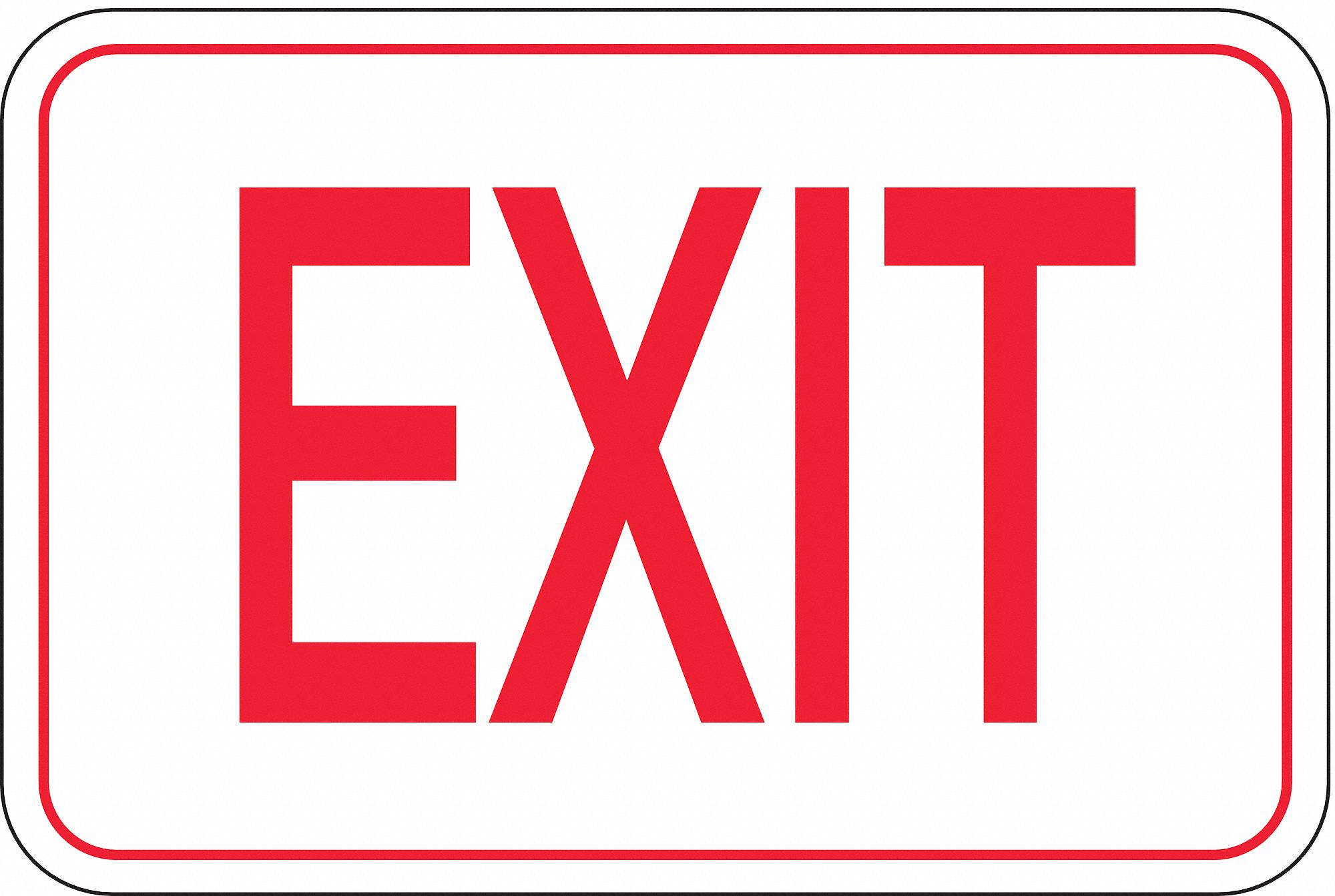 Exit Sign, 7 x 10In, R/WHT, ACRYL, Exit, ENG
