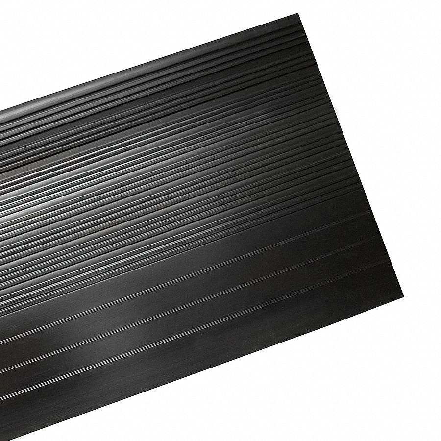 Nose Stair Tread, Black, Vinyl, 4 ft. W