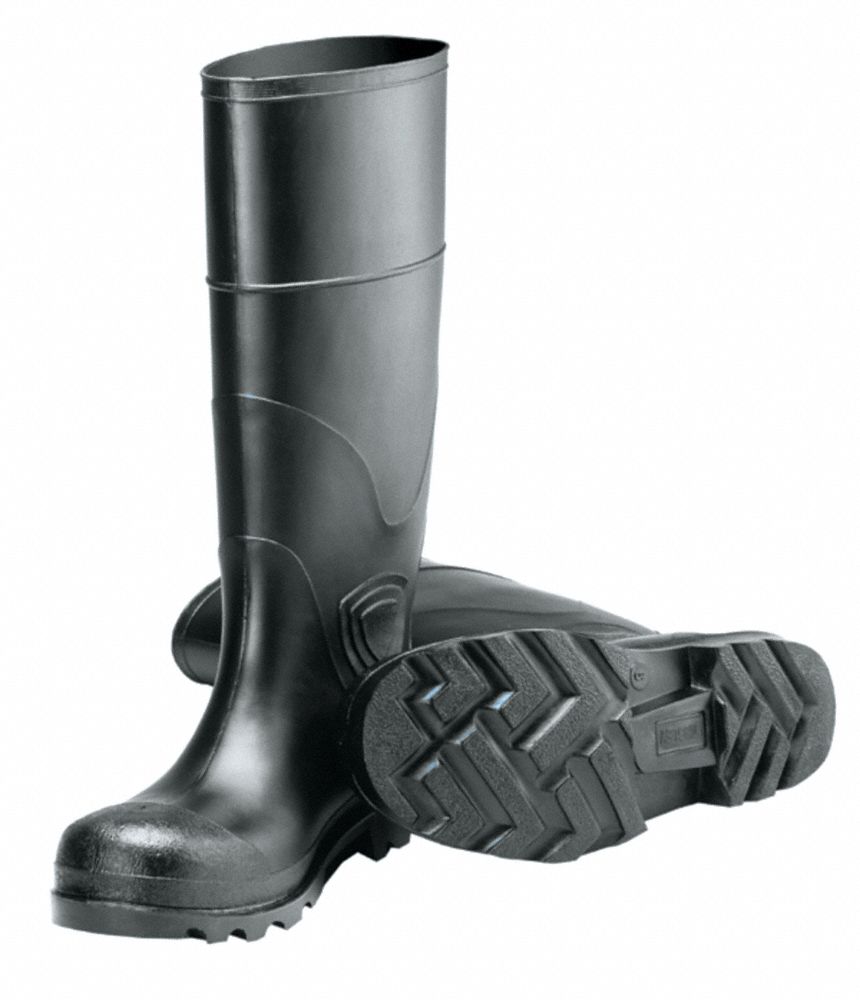 Knee Boots, Mens, 11, Pull On, Blk, 1PR