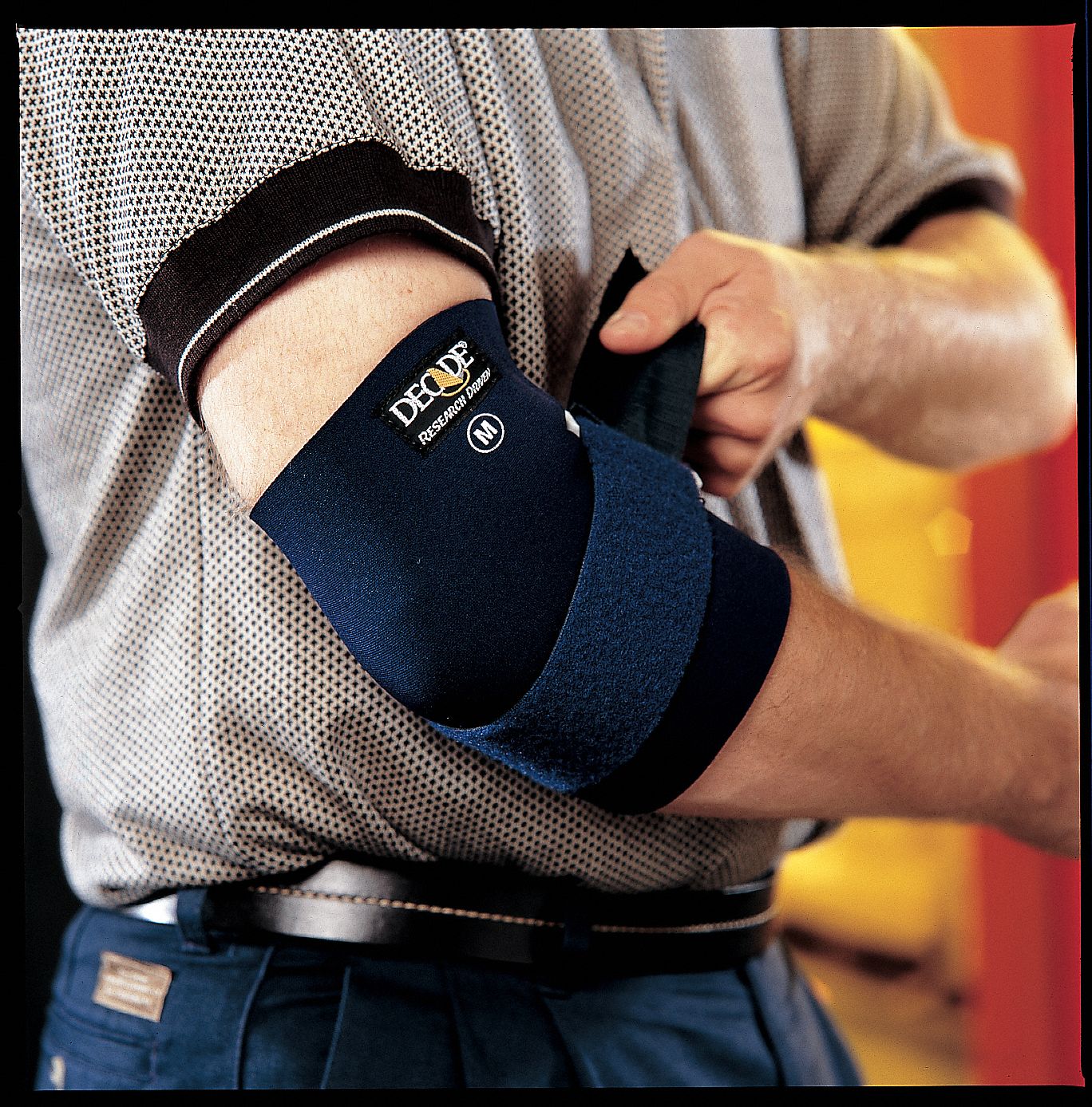 Elbow Sleeve, L, Blue, Pull-Over w/Strap