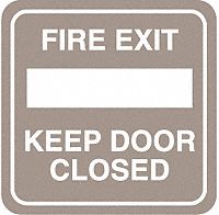 Fire Door Sign, 5-1/2 x 5-1/2In, PLSTC, ENG