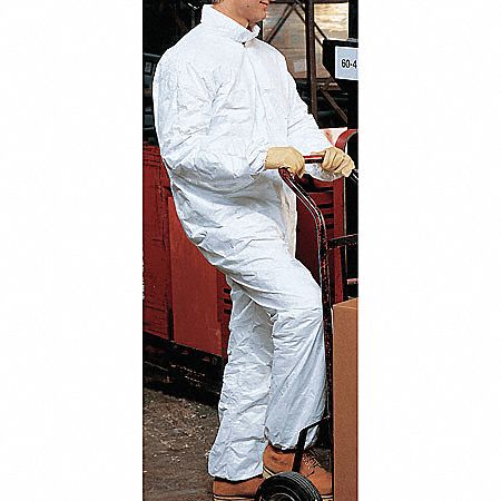 Collared Tyvek(R), Serged, Open, L, PK 25