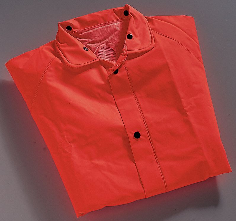 Raincoat with Detachable Hood, Orange, XL