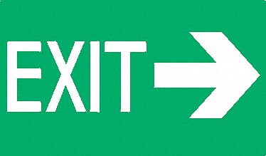 Exit Sign, 8 x 12In, Glow/GRN, Exit, ENG