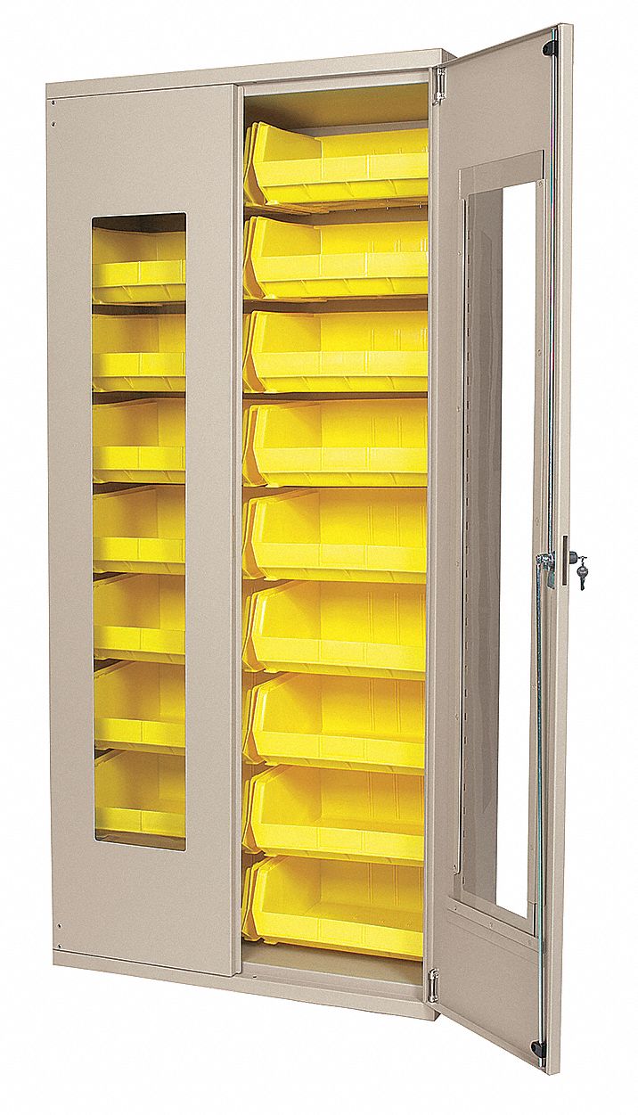 Bin Cabinet, 18 Bins, 78x36x18in