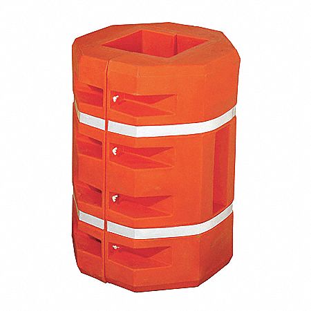 Column Protector, Square, Orange, 42-3/4 In
