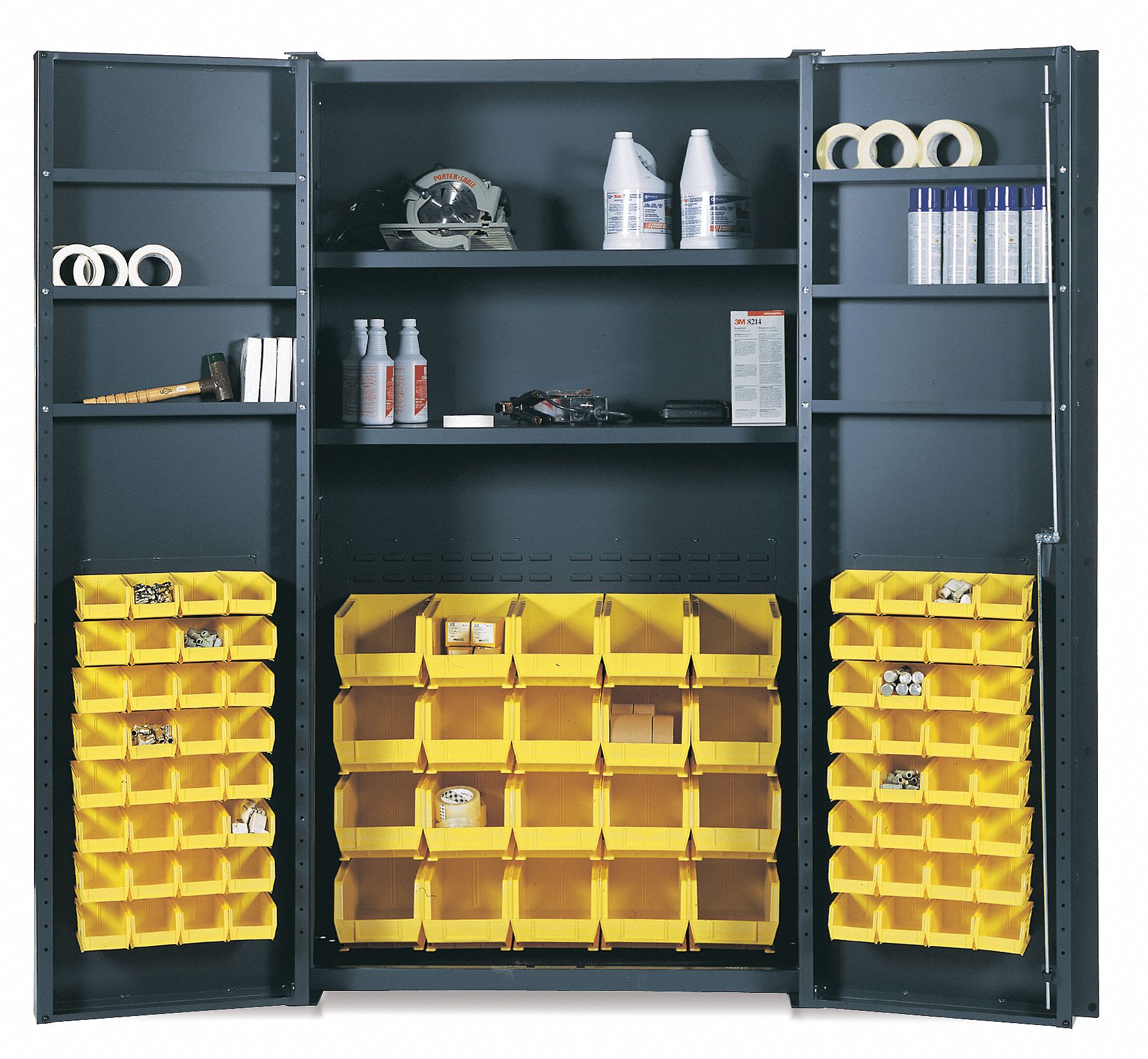 Bin Cabinet, 84 Bins, 24x48x84 In