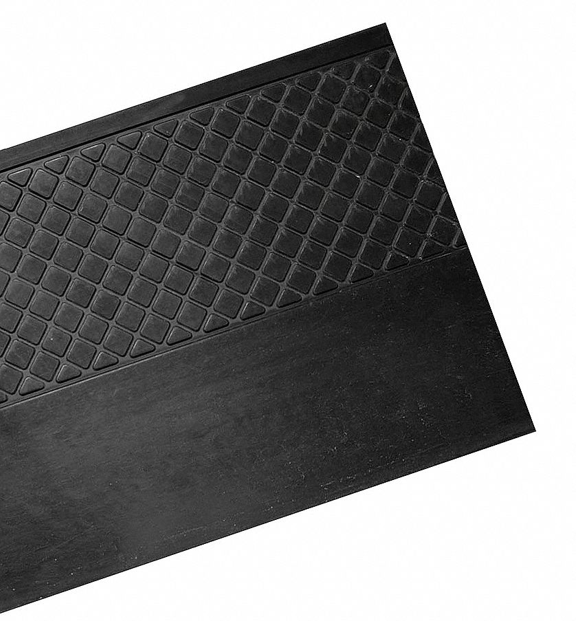 Nose Stair Tread, Black, Rubber, 4 ft. W