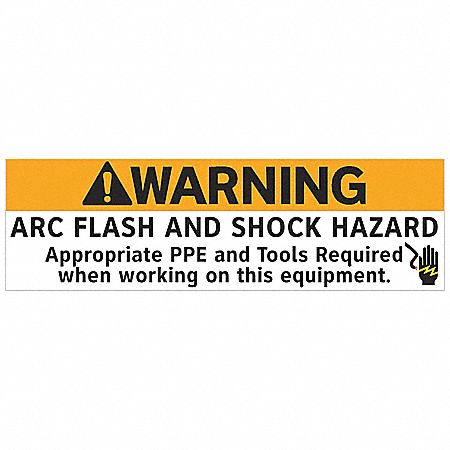 ARC Flash Warning Label, 5 In. H, PK 5