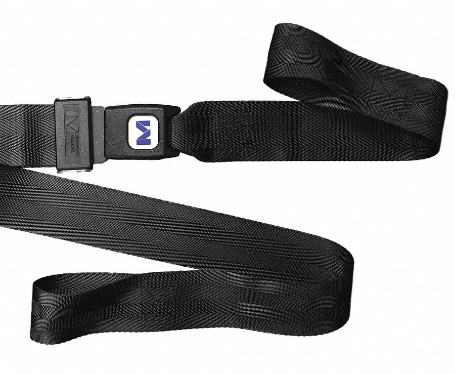 Stretcher Strap , Loop Lock End, 5 ft., Blk