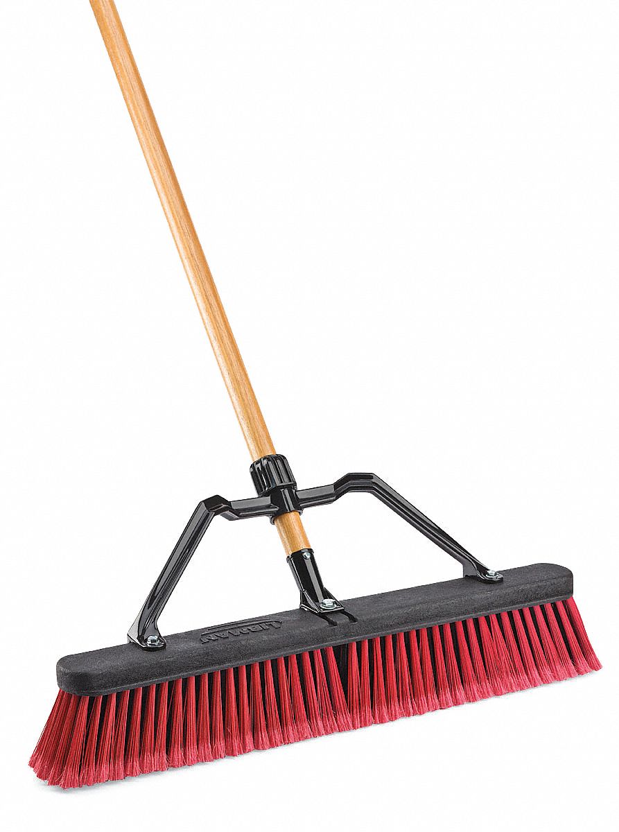Push Broom, Split Top Polymer, Hrdwd Blk