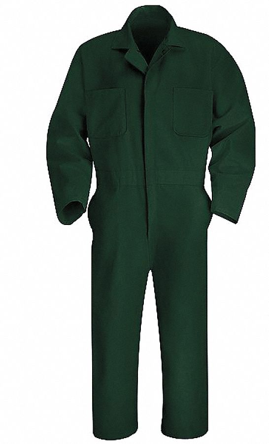 Coverall, Chest 40In., Green