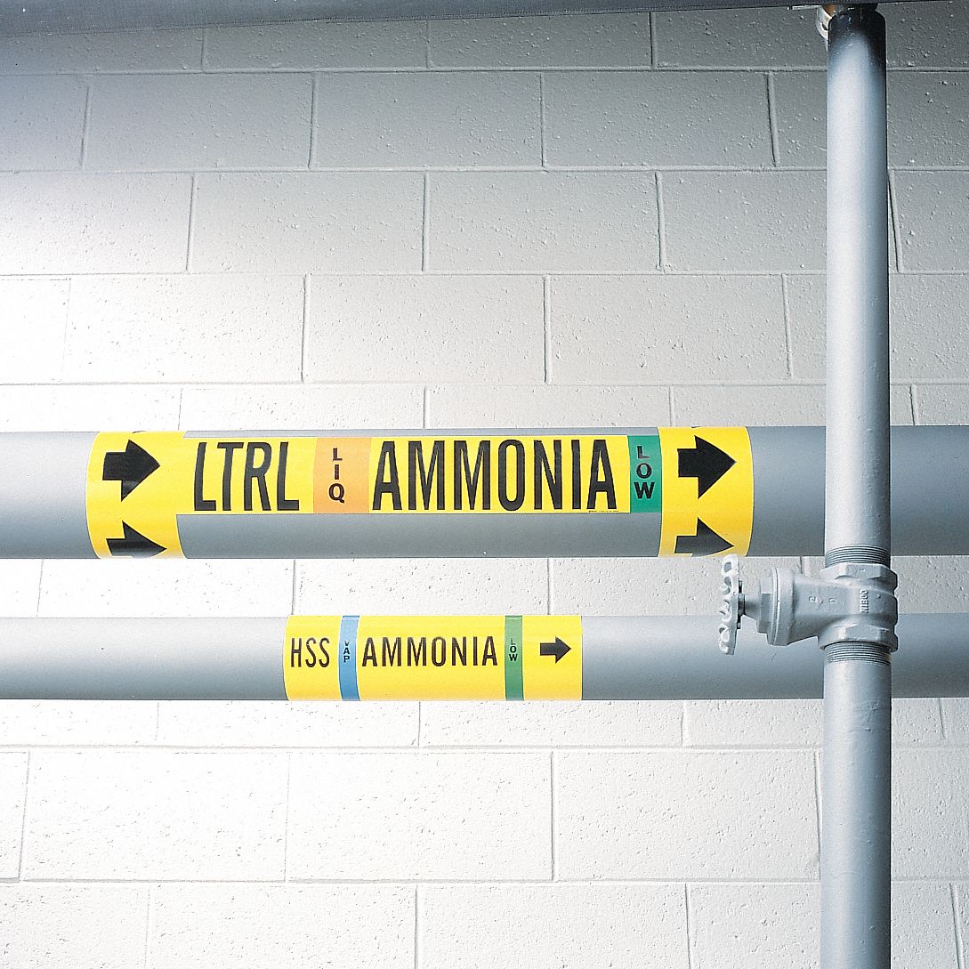 Ammonia Pipe Marker, HTRS, 3 to 5In