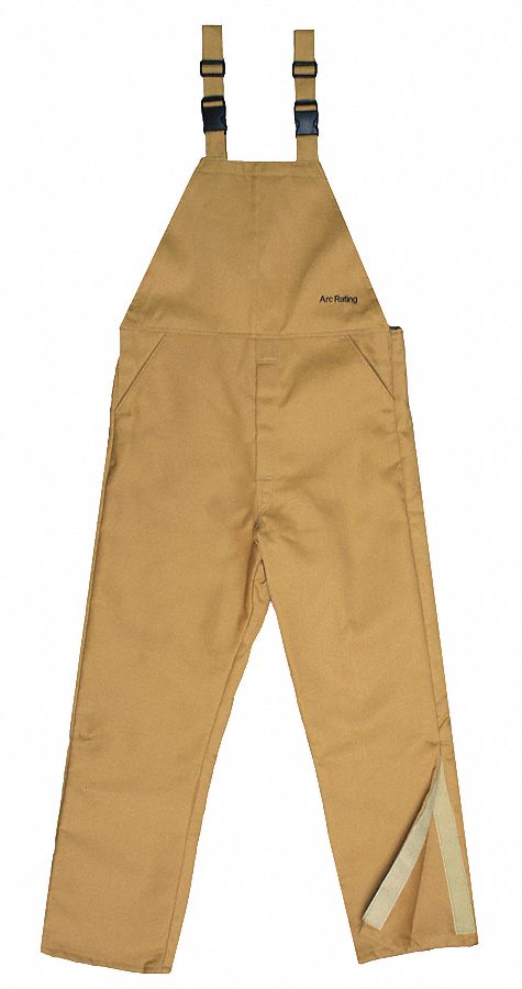 Bib Overalls, Brown, 2XL, 65.0 cal/cm2