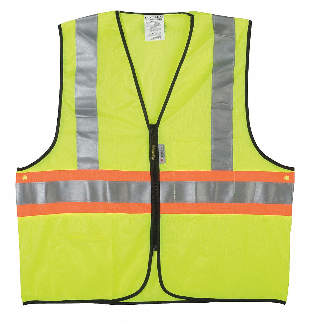 High Visibility Vest, Class 2, XL, Yellow
