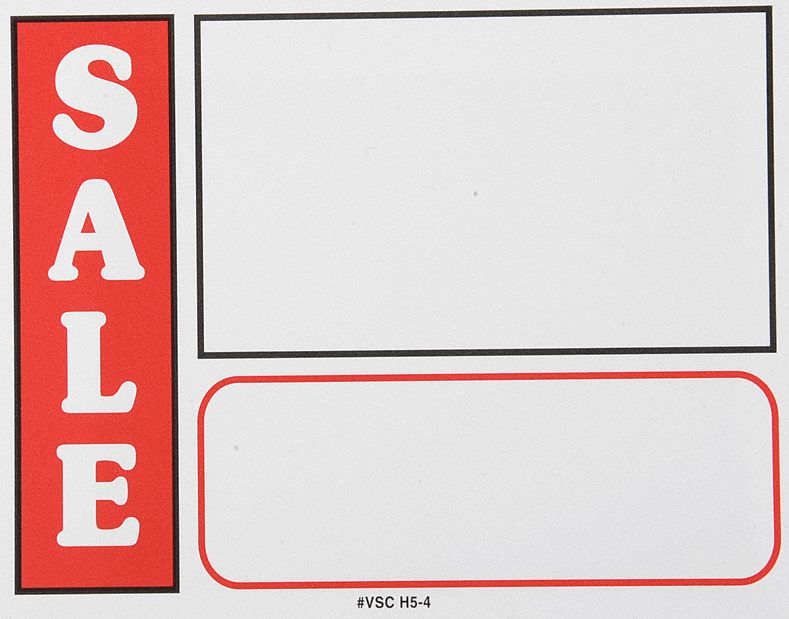 Sign Card, Sale, White, PK25