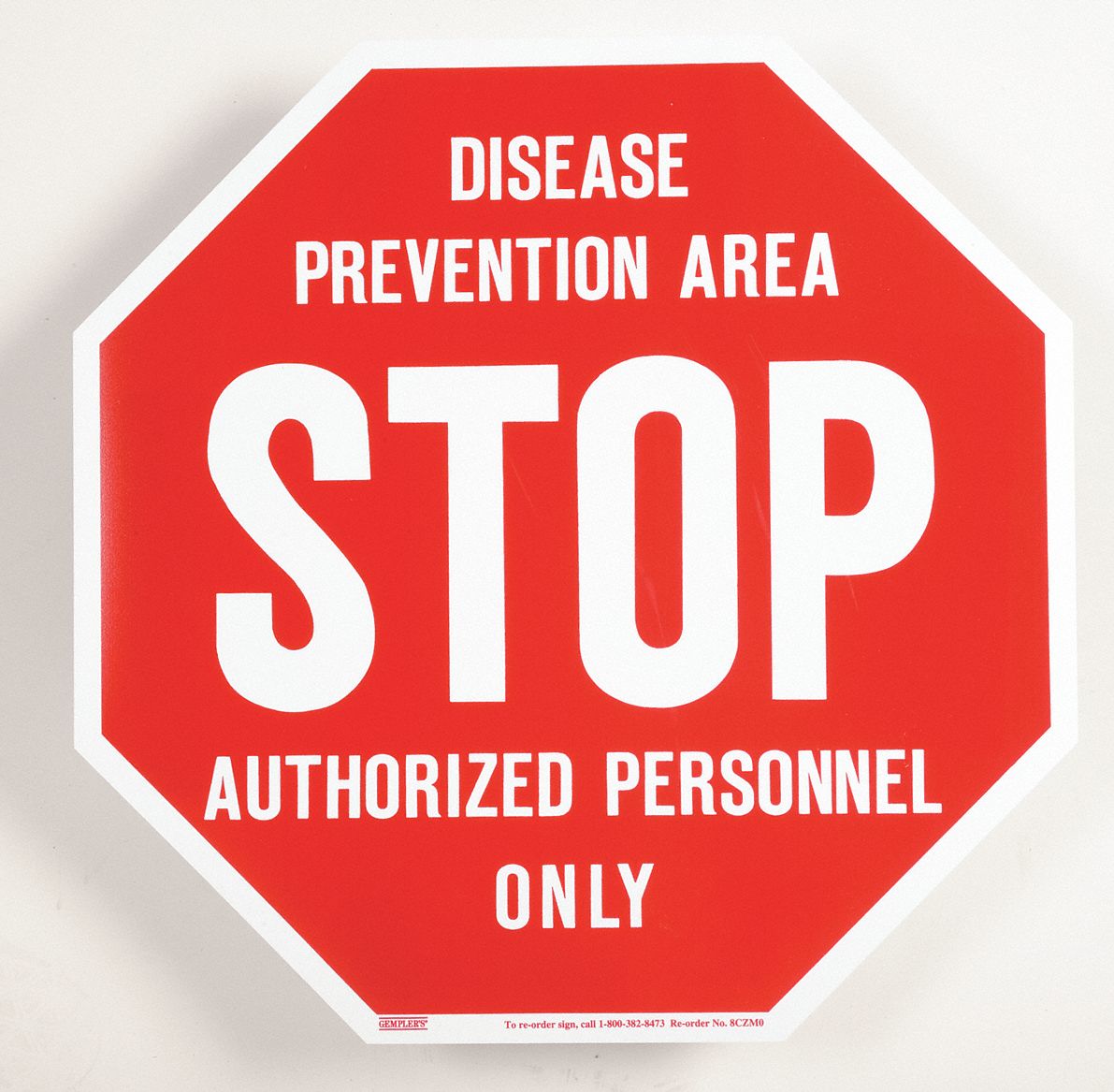 Warning Sign, 18 x 18In, WHT/R, POL THN, ENG