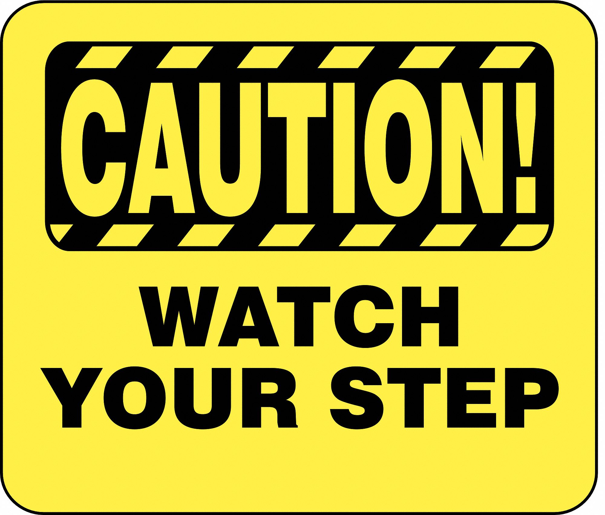 BARRIER POST SIGN CAUTION WATCH YOUR