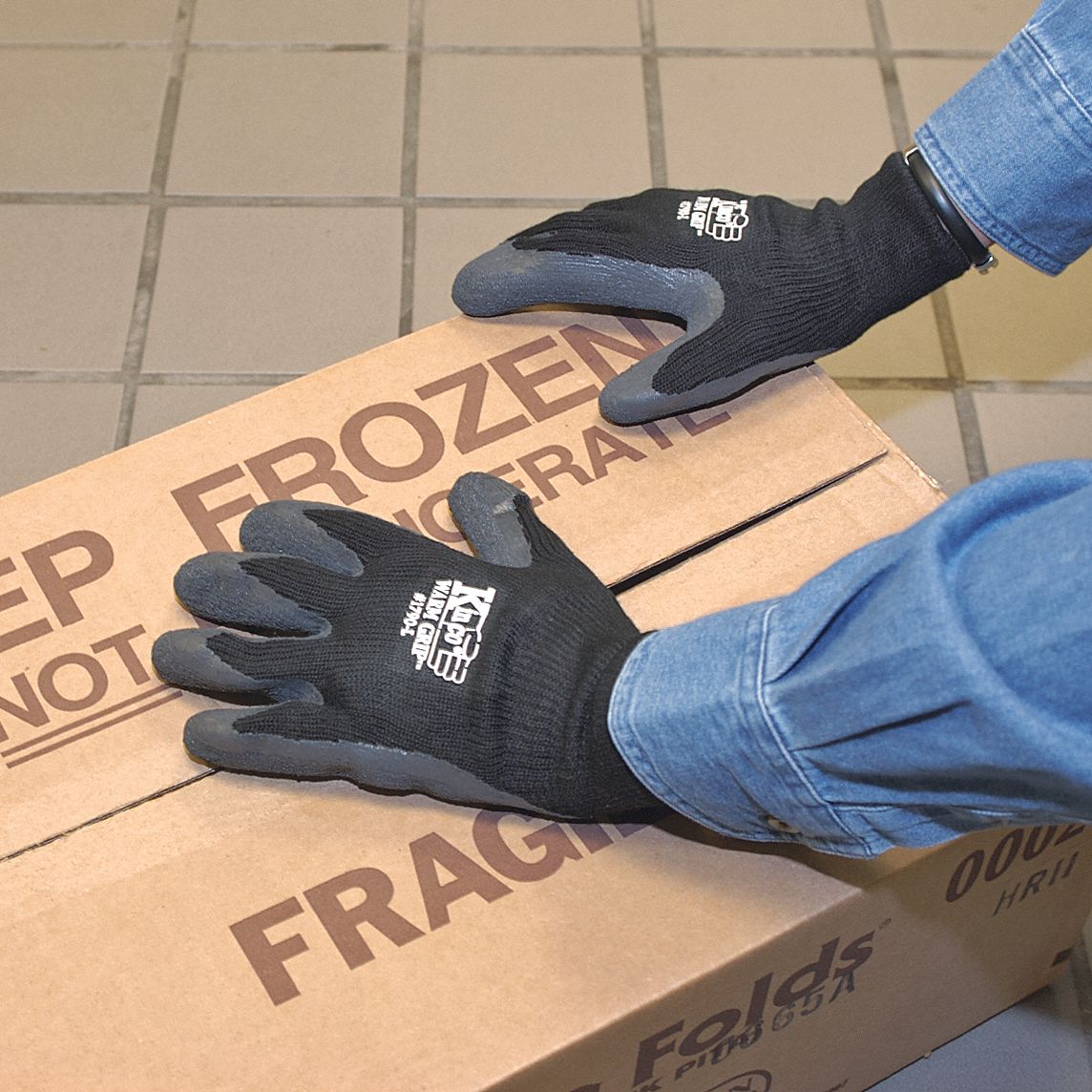Cold Protection Gloves, Latex, M, Gray, PR