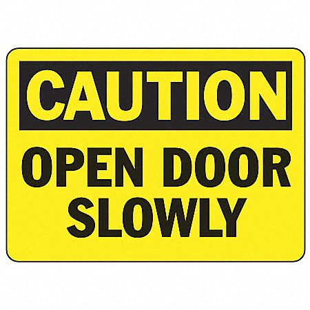 Caution Sign, 7 x 10In, BK/YEL, ENG, Text