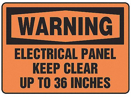 Warning Sign, 7 x 10In, BK/ORN, ENG, Text