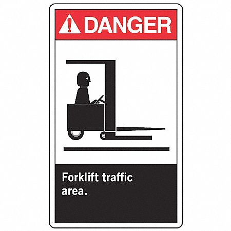Forklift Traffic Sign, 14 x 10In, AL, ENG