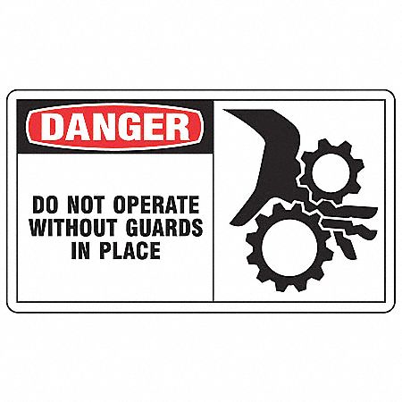 Safety Label, 3-1/2 In. H, PK 5