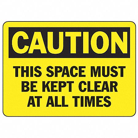 Caution Sign, 7 x 10In, BK/YEL, AL, ENG, Text