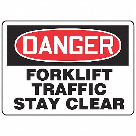 Forklift Traffic Sign, 10 x 14In, AL, ENG
