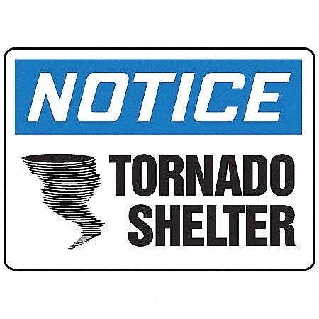 Notice Sign, 7 x 10In, BL and BK/WHT, ENG