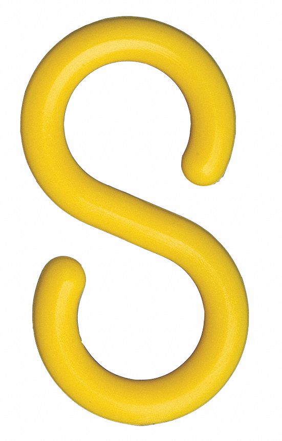 S-Hook, Yellow, 1.5 in, PK10