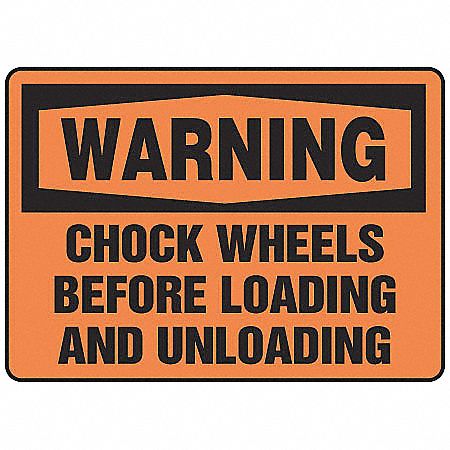Warning Sign, 10 x 14In, BK/ORN, PLSTC, ENG