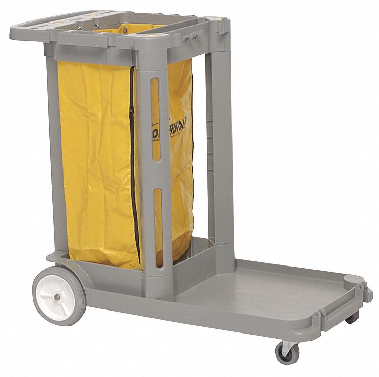 Janitor Cart, 43 In x 30 In x 38 In, Bue