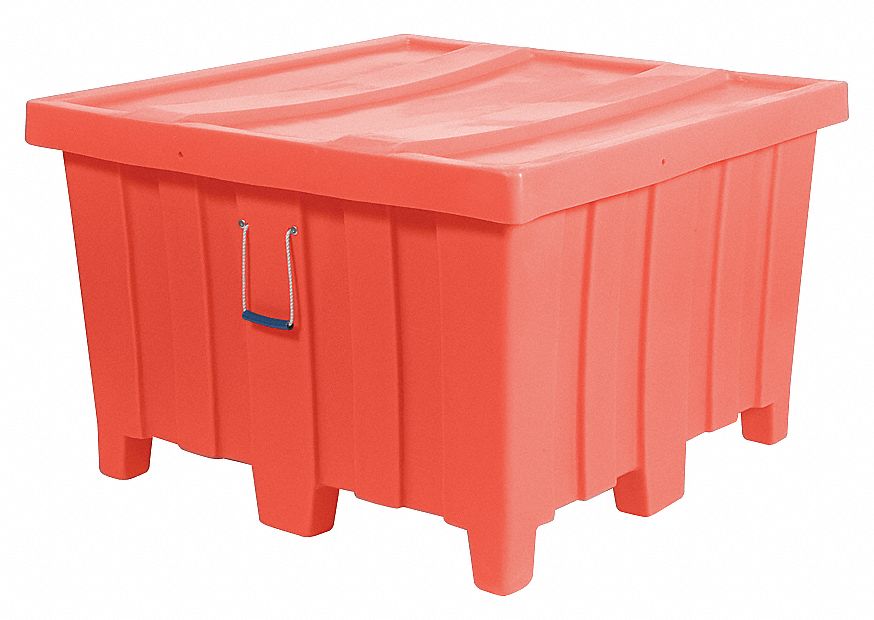 Ribbed Container, 23cu.ft., 800lb., Red