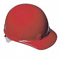 Hard Hat, FrtBrim, NonSlotted, 8Rtcht, Red