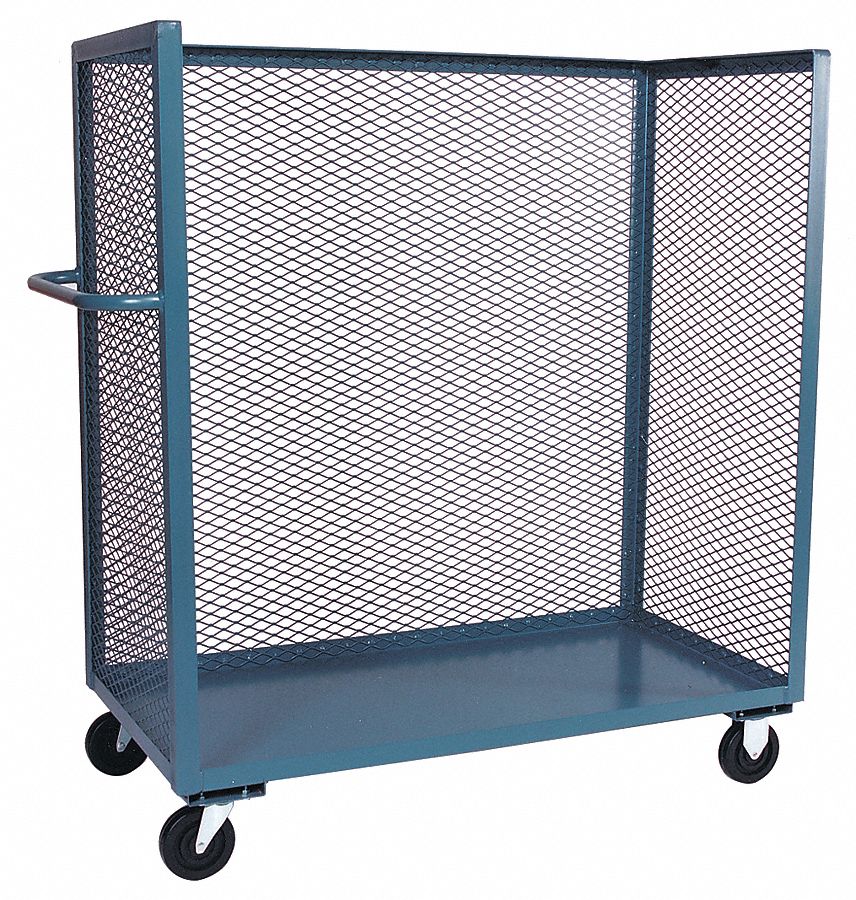 Stock Cart With 3-Sides, 72 In. L, Gray
